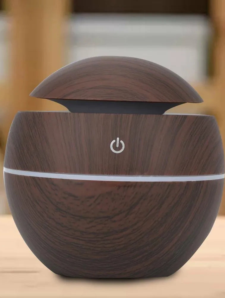 Wood Grain round Spray Mushroom Humidifier Silent USB Car Home Air Aromatherapy Machine Humidifier